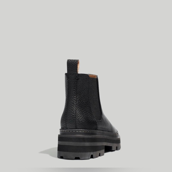 New Madewell Women Chelsea Leather Black Ankle Boots Size 8 - Picture 4 of 5